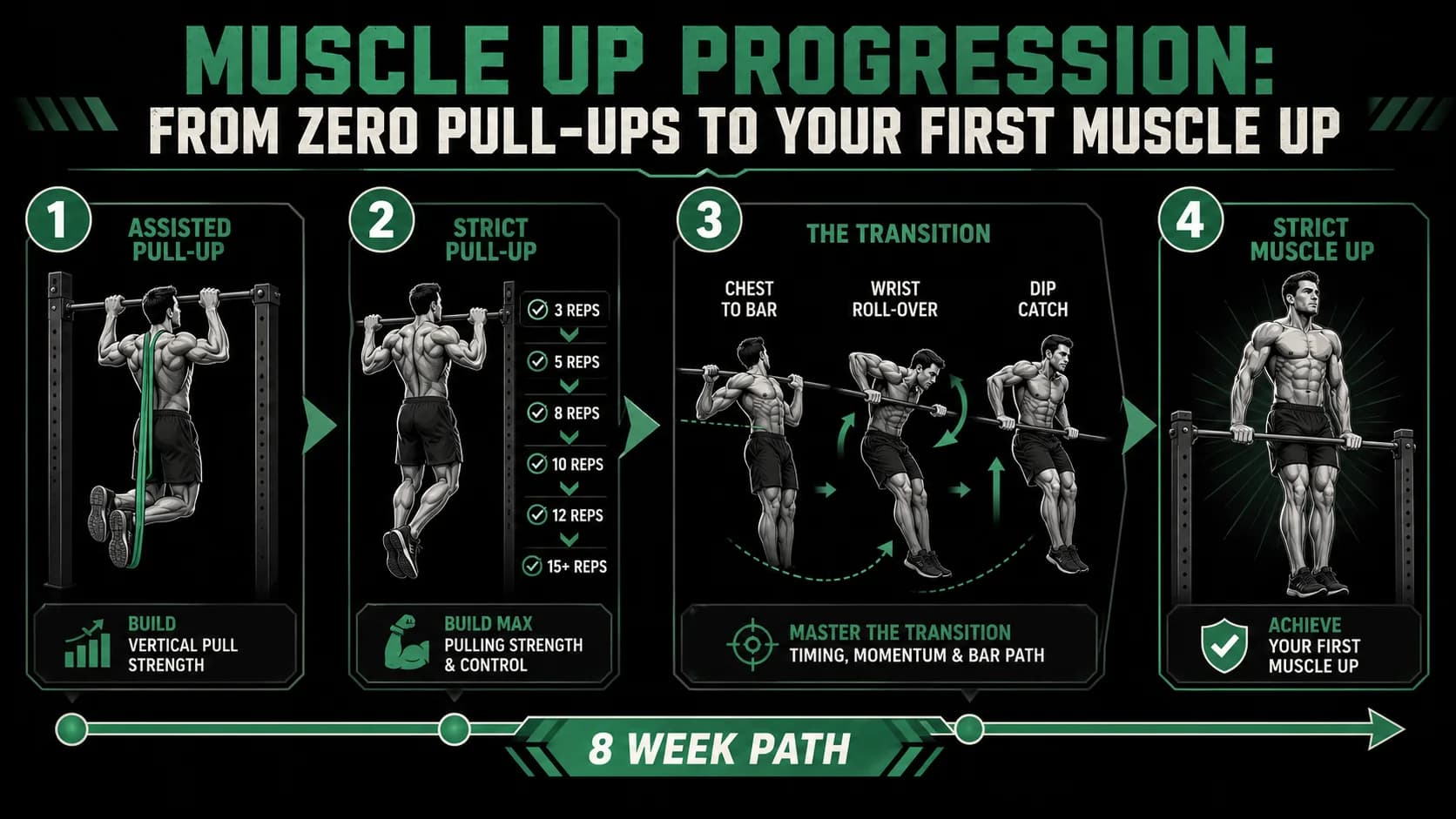 Muscle Up Progression: From Zero Pull-Ups to Your First Muscle Up